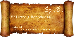 Szikszay Bernadett névjegykártya