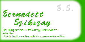 bernadett szikszay business card